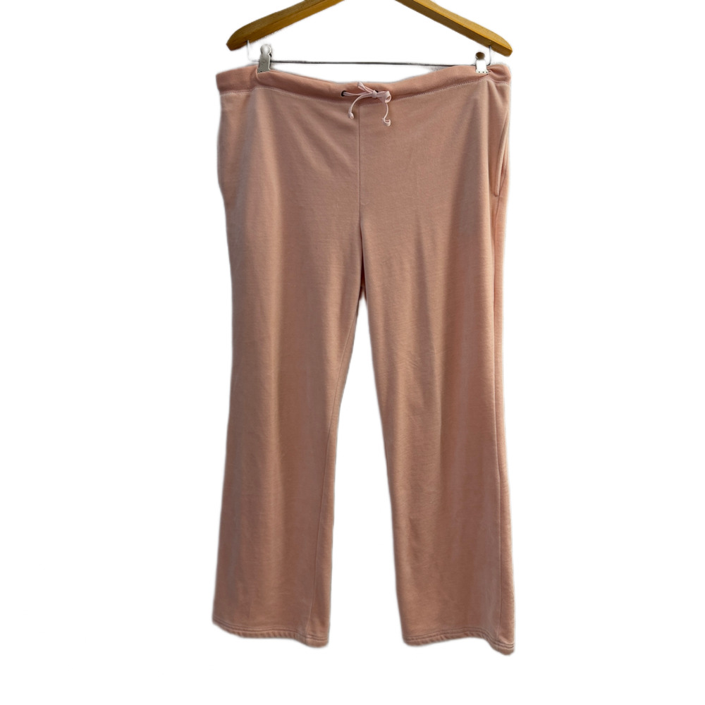 Isabella Bird Velour Pants Womens Medium Coral Pull On Comfort Drawstring *